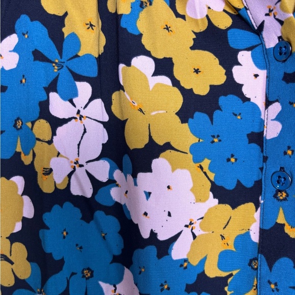 CAbi Favorite Retro Floral Bishop Sleeve Button Down Blouse M - Picture 10 of 10